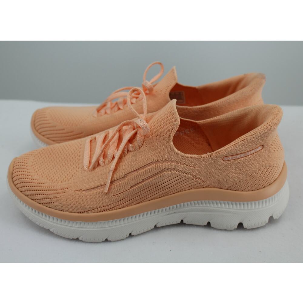 Skechers Women's Slip-ins Summits Plus Washable Knit Sneakers Peach size 8